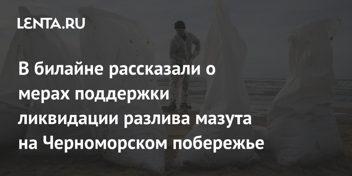 В билайне рассказали о мерах поддержки ликвидации разлива мазута на Черноморском побережье