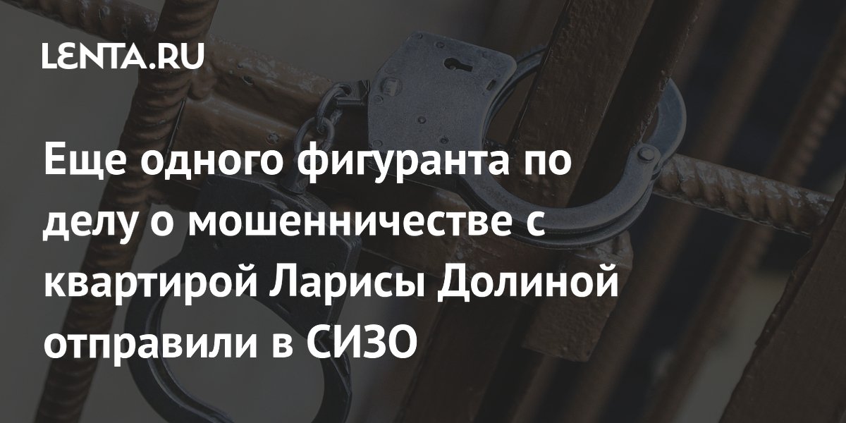 Еще одного фигуранта по делу о мошенничестве с квартирой Ларисы Долиной отправили в СИЗО