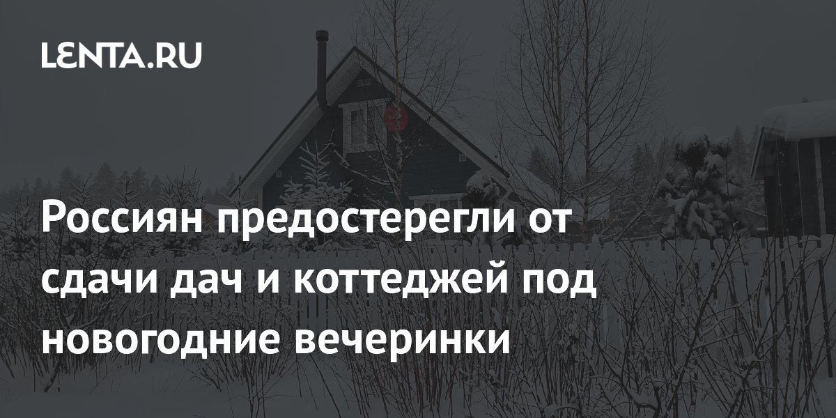 Россиян предостерегли от сдачи дач и коттеджей под новогодние вечеринки