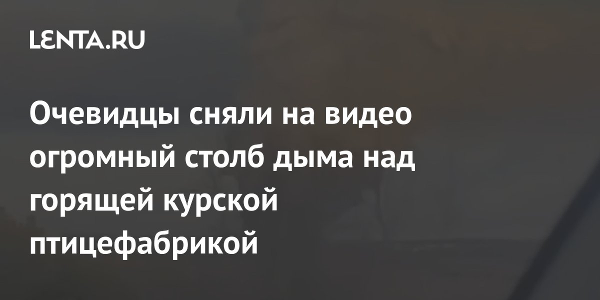 Очевидцы сняли на видео огромный столб дыма над горящей курской птицефабрикой