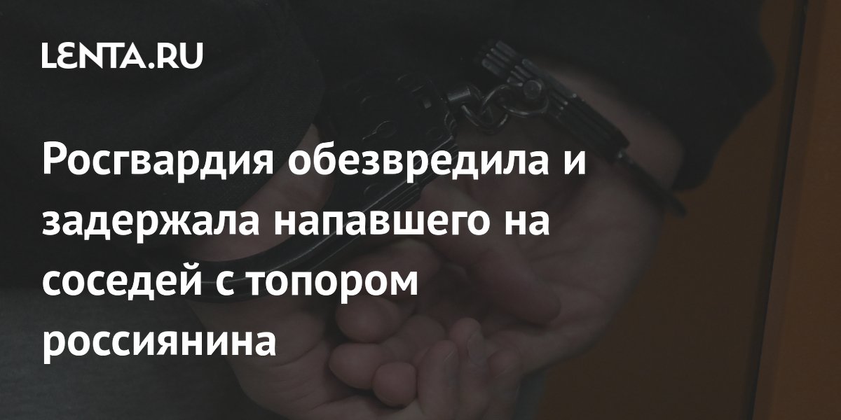 Росгвардия обезвредила и задержала напавшего на соседей с топором россиянина